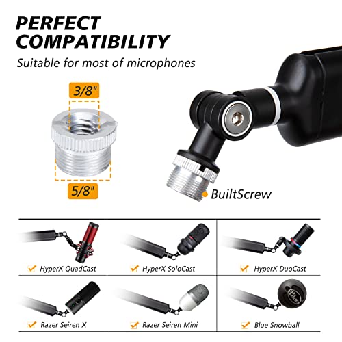 SUNMON Mic Stand Boom Arm - Microphone Arm Compatible with HyperX QuadCast, 360° Rotation Microphone Stand, Weighted Metal Mic Boom Arm for HyperX QuadCast,Blue Yeti,Shure MV7,Rode and Most Gaming - color: Microphone Boom Arm