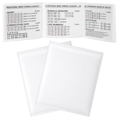 2Pcs Waterproof Mahjong Card Holder Protector Clear 6.1 × 4.96In | 2026, Durable Protective Cover Holder, Frosted Plastic, For NMJL Extra Large Cards, Mahjongg Accessories Gifts