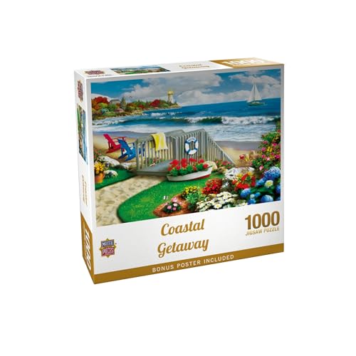 Masterpieces 1000 Piece Jigsaw Puzzle for Adults - Coastal Getaway - Adult Jigsaw Puzzles 1000 Pieces - 19.25"x26.63" - size: 1000 Piece