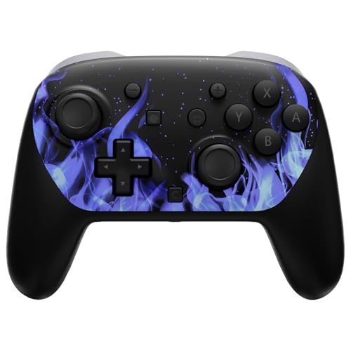 eXtremeRate DIY Replacement Faceplate Shell for Nintendo Switch 2 Pro Controller, Custom Front Housing Case, Thumbsticks and Screwdriver Tools for Switch 2 Pro Controller - Blue Flame - color: Blue Flame
