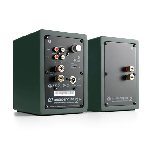 Audioengine A2+ Wireless Computer Speakers – Bluetooth Desktop Speakers | with 24-Bit DAC for PC, Mac, Gaming and Music - Green - color: Matte Green, style: Desktop