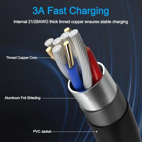 SCOVEE PS5 Controller Charger Cable for Xbox Series S X,USB C Charging Cord | charged and Play simultaneously,durable,long,Data Cable Accessories for Playstation 5 DualSense,Slim/Pro Play NS Switch - size: 10ft