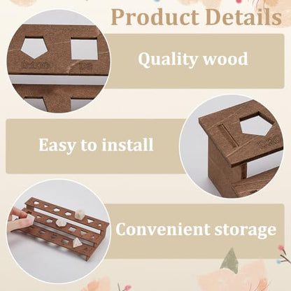 BENECREAT Wooden Dice Holder - 3 Tier Display Rack, Coconut Brown Storage Shelf Holds 21 Pcs of Polyhedral Dice for Collectors, Dungeons and Dragons Game - color: Coconut Brown