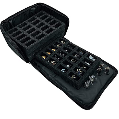 Miniature Storage Case - 80 Foam Slot Miniature Carrying Box - Figurine Storage with Handle - Figure Army Cases - Hobby Model Minis (4 Tray)