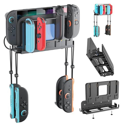 Wall Mount Charging Dock for Nintendo Switch 2 - Charge & Store 4 Controllers, 6 RGB Modes Light, 4-in-1 Multifunction Wall Mount Kit - size: 3 IN 1 Wall Mount