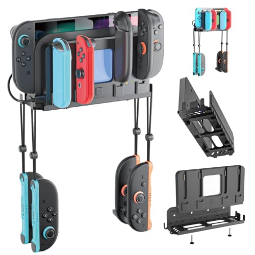 Wall Mount Charging Dock for Nintendo Switch 2 - Charge & Store 4 Controllers, 6 RGB Modes Light, 4-in-1 Multifunction Wall Mount Kit - size: 3 IN 1 Wall Mount