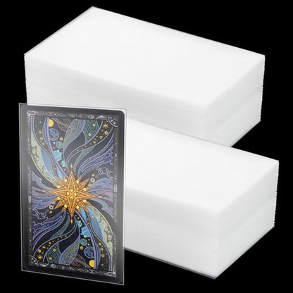 Maitys 300 Pack Clear Tarot Card Sleeves (72x122mm) 200μM Thick, Non-Glare Compatible with TCG & Board Game Cards