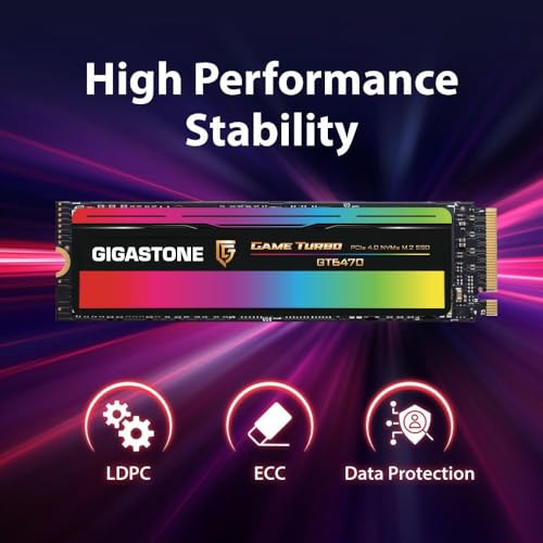 Gigastone 1TB Game Turbo PCIe Gen4x4 SSD (2-Pack) Up to 7,300MB/s with SLC Caching Gaming/PC/Desktop/Laptop 5-Year Warranty M.2 NVMe PCIe 4.0 2280 Internal Solid State Drive - color: 1TB GAME TURBO PCIe 4.0 SSD 2-Pack