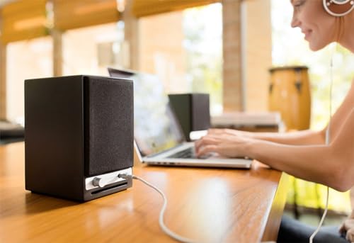 Audioengine A2 HD (HD3) Wireless Computer Speakers – Bluetooth Desktop | Speakers with DAC, Headphone Amplifier and USB Audio - Black - color: Black, style: HD