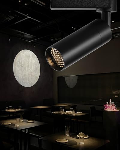 LED Track Lighting Heads Compatible with H Type 3-Wire Rail Ceiling Spotlight for Indoor Cafe Bar Dining Room Restaurant Lighting - color: 3-Wire Track-Black, size: 7W-3000K