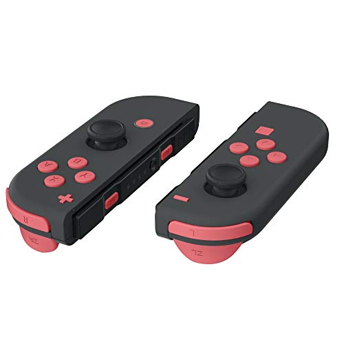eXtremeRate DIY Full Set Buttons for Nintendo Switch & Switch OLED, Custom Replacement Buttons for JoyCon, ABXY Direction Keys SR SL L R ZR ZL + - Home Capture Trigger Buttons Springs - Indian Red - color: Indian Red