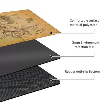 MTG Playmat Non-Slip Rubber Backing Printing Commander Board Game Desk Mat Duel Mat TCG PTCG Playmat 24x14 inches and Free Storage Bags - color: Map-1, size: 24"X14"