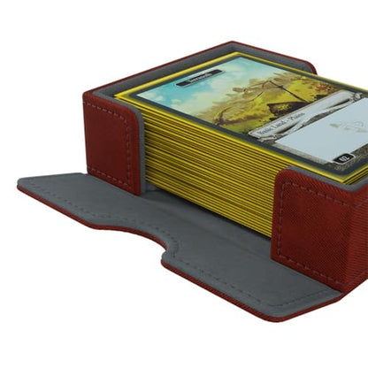 Cards Lair 400+ Convertible Deck Box | Double-Sleeved Card Storage | Premium Card Game Protector | Nexofyber Surface | Holds up to 400 Cards | Red Color | Made by Gamegenic (GGS20084ML) - color: Red