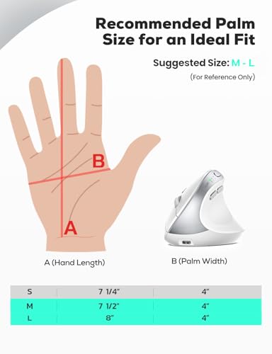 Nulea MD280 Ergonomic Vertical Wireless Mouse - Bluetooth & 2.4G Dual Mode, 4 Adjustable DPI 800/1200/1600/2400, Rechargeable, Silent Clicks, No Lag, 6 Buttons - Perfect for Laptop, Desktop White - color: White