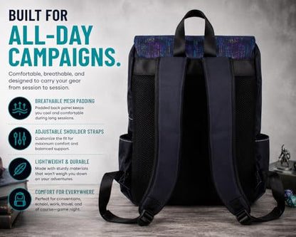 DND Backpack | Bag of Holding Tabletop RPG Travel Backpack for D&D Players & Dungeon Masters | Dice Storage, Laptop & Book Bag for School, Work, TTRPG, Board Game & Fantasy Gaming Gear Accessories