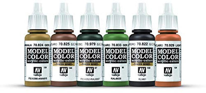 Vallejo - WWII German Waffen SS Model Color Paint Set | Historic Military Shades | Brush & Airbrush Compatible Acrylic Colors | Pro Modeler Collection | 6 bottles x 18 ml. (0.6 fl.oz) - style: WWII German Waffen SS
