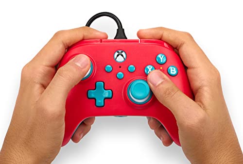 PowerA Nano Enhanced Wired Controller for Xbox Series X|S - Red Sky, portable, compact, gamepad, hall effect thumbsticks, gaming controller, works with Xbox One and Windows 10/11 - color: Various