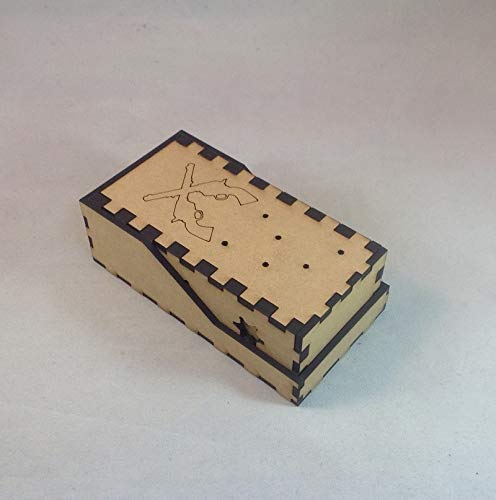 Pistols Guns Dice Tower v2 Smoke Acrylic Window Laser Cut MDF RPG Games