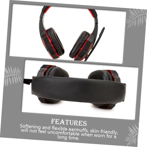 Alipis Wired Gaming Headset with Microphone Over Ear Stereo Headphones USB Noise Cancelling for Gaming Console