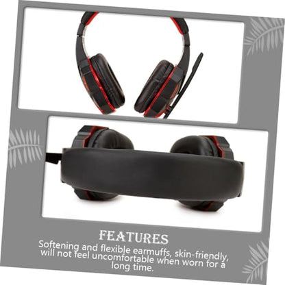 Alipis Wired Gaming Headset with Microphone Over Ear Stereo Headphones USB Noise Cancelling for Gaming Console
