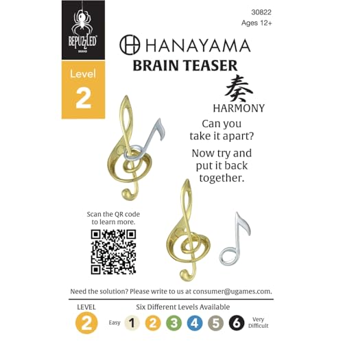 BePuzzled |Harmony Hanayama Metal Brainteaser Puzzle Mensa Rated Level 2, for Ages 12 and Up