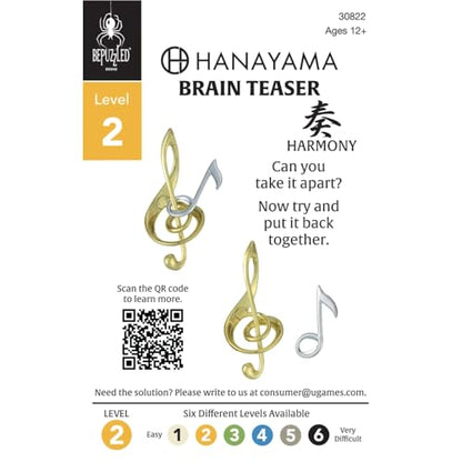 BePuzzled |Harmony Hanayama Metal Brainteaser Puzzle Mensa Rated Level 2, for Ages 12 and Up