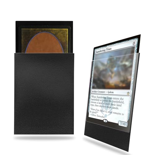 200 Pack Card Sleeves Compatible with MTG Card Sleeves,Trading Card Sleeve | Sturdy Card Sleeves Matte Back Finish, Perfect Shuffling - Protect All Your Trading Cards Collectible Cards, Never Tear - color: Black, size: 200 pack Card Sleeves