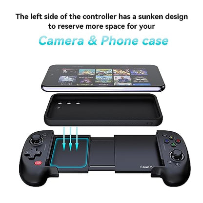 ShanWan Mobile Game Controller for Android with Upgrade Design PHONE CASE Support Phone Controller - PS Remote Play, Xbox Cloud, Steam Link, GeForce NOW, MFi Apple Arcade Games-Long Battery Life - size: For Android