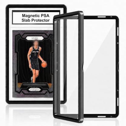 PSA Slab Case with 9-Point Secure Lock, Aluminum Alloy Graded Card Case, Magnetic UV Protection Slab Protector Fits 35PT PSA, CGC, CSG Cards, Professional Display Frame for Sports Cards (Black) - color: Black