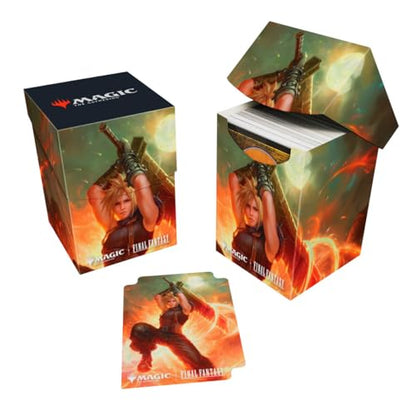 Ultra Pro - Final Fantasy x Universes Beyond Cloud, Midgar Mercenary (Commander) 100+ Deck Box for Magic: The Gathering | Trading Card Accessories, Collectible Card Game Gear, Fantasy Gaming Supplies - style: Midgar Mercenary