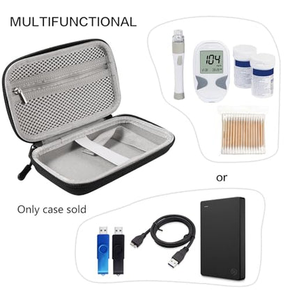 Diabetes Travel Case EVA Hard Shell Diabetic Supplies Bag Organizer for Blood Sugar Testing Kit, Glucose Monitor Kit with Meter, Glucose Test Strips, Lancets, Lancing Device, Alcohol Wipe (Black) - color: Black