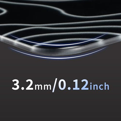 XVX Glass Mouse Pad for Gaming, Black Topographic Hard Gaming Mousepad, Professional Large Mouse Mat 16.2" x 12.2", Special Glass Surface with Improved Precision and Speed - color: Black(Topographic)
