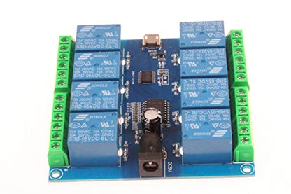 HID Drive-Free USB Computer Control Switch Relay Module USB Smart Switch Control Plug and Play (8-Channel Micro-USB) - size: 8-Channel Micro-USB