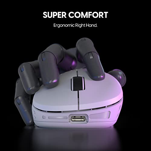 Pulsar Gaming Gears - Xlite v2 Wireless Gaming Mouse, Ultra Lightweight, 2.1 oz (59 g), Ergonomic 2.4 Ghz 1 ms 20000 DPI Optical Sensor PAW3370 Domestic Genuine Product (Medium, Wireless, White) - color: White, size: Medium, style: Xlite V2
