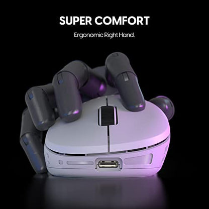 Pulsar Gaming Gears - Xlite v2 Wireless Gaming Mouse, Ultra Lightweight, 2.1 oz (59 g), Ergonomic 2.4 Ghz 1 ms 20000 DPI Optical Sensor PAW3370 Domestic Genuine Product (Medium, Wireless, White) - color: White, size: Medium, style: Xlite V2