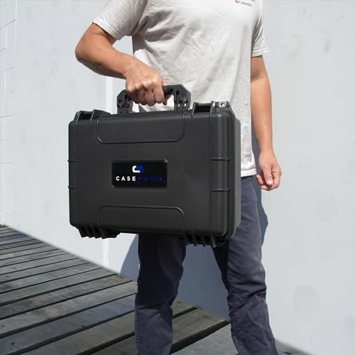 CASEMATIX 18" Waterproof Hard Case with Customizable Foam for Portable Electronics, Tools and Accessories - Hard Shell Plastic Case with Pre-Diced Travel Case Foam Interior - size: 18"