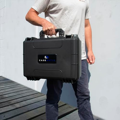 CASEMATIX 18" Waterproof Hard Case with Customizable Foam for Portable Electronics, Tools and Accessories - Hard Shell Plastic Case with Pre-Diced Travel Case Foam Interior - size: 18"