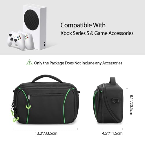 PGmoon Travel Carrying Case Compatible with Xbox Series S Console | Storage Carry Bag with Padded PE Foam Liner for Controllers, Cables and More Accessories (Patent Design)