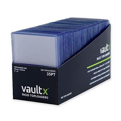 Vault X (800 Pack) - 400 Toploaders 35pt & 400 Penny Sleeves - 3" x 4" Rigid Card Holders + Soft Sleeves for Trading Cards