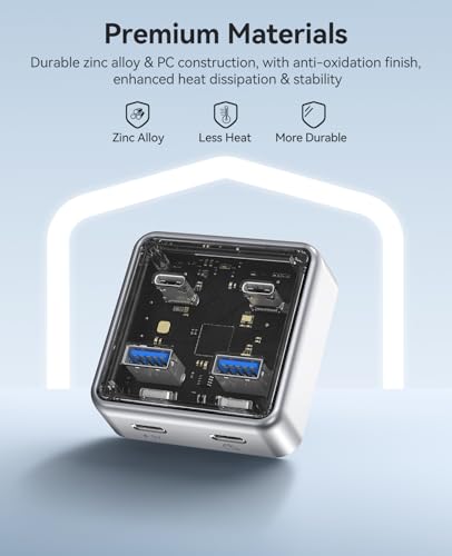 ORICO 10Gbps USB C Hub, 4-Port Zinc Alloy USB 3.2 Splitter with 2 USB-A & 2 USB-C Ports, High-Speed Data Extender for Laptops, PCs, Desktops, and More (3.28Ft) - size: 3.28Ft