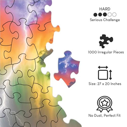 No Image Puzzle 1000 Irregular Pieces Extreme Difficult Jigsaw Challenge Adults Hardest Puzzle No Guide Ultimate Brain Teaser Intermediate Level Stormlands Mystery Unique Gift - color: Stormlands