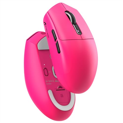 MAMBASNAKE Attack Shark G3 Ultralight 59g Wireless Gaming Mouse-Red | Tri Mode Wired/2.4Ghz/BT,25000 DPI,1000 Polling,PixArt PAW3311 Sensor,500mAh Long Battery,Programmable Driver for PC Gamer - color: Red, size: Mouse