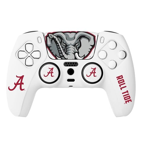 Silicone Gaming Cover Compatible with PS5 Controller - Officially Licensed University of Alabama Crimson Tide Away Design - color: Away-A1
