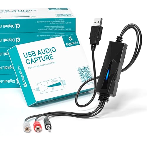 DigitalLife AuralynX USB Audio Capture Device | Convert Cassette Tapes to MP3, RCA & 3.5mm Input, Compatible with Windows,Mac & Linux,for Content Creator & Educator(6-Pack) - size: 6-Pack/AuralynA