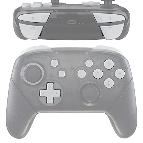 eXtremeRate White Repair ABXY D-pad ZR ZL L R Keys for Nintendo Switch Pro Controller, DIY Replacement Full Set Buttons with Tools for Nintendo Switch Pro - Controller NOT Included - color: White