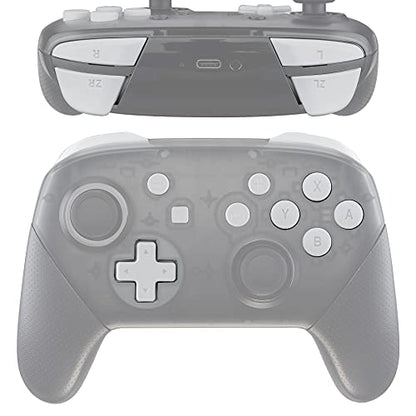 eXtremeRate White Repair ABXY D-pad ZR ZL L R Keys for Nintendo Switch Pro Controller, DIY Replacement Full Set Buttons with Tools for Nintendo Switch Pro - Controller NOT Included - color: White