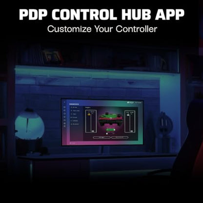 PDP Gaming REMATCH GLOW Enhanced Wired Controller: Licensed Xbox Series X|S Gamepad, Xbox One, Windows PC, Mappable Back Buttons, Audio Control, Customizable Companion App: Space Dust Glow in the Dark - color: Space Dust (Glow in the Dark), style: Control