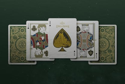 theory11 Lord of the Rings Playing Cards – Green and Gold Middle Earth Poker Deck with Custom Fantasy Artwork, Magic, Cardistry, Game Night Gift for LOTR Fans, Card Collectors, Magicians & Adults