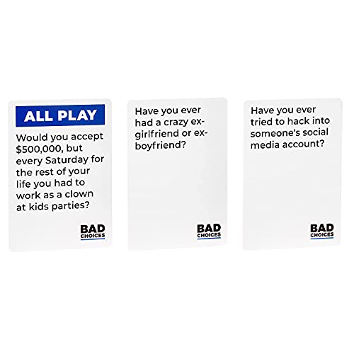BAD CHOICES Party Game + After Dark Set – Hilarious Adult Card Game for Friends & Game Night | Funny Conversation & Icebreaker Board Game for Parties, Pregames, Social Gatherings & Fun Gift Ideas