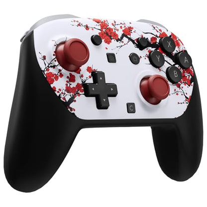 eXtremeRate DIY Replacement Faceplate Shell for Nintendo Switch 2 Pro Controller, Custom Front Housing Case, Thumbsticks and Screwdriver Tools for Switch 2 Pro Controller - Winter Blossom - color: Winter Blossom